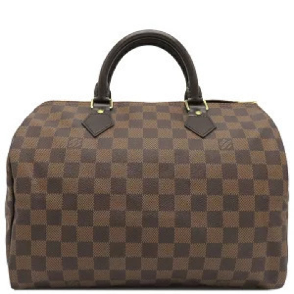 Louis Vuitton Speedy Handbag Damier Canvas Ebene Brown Boston Bag
